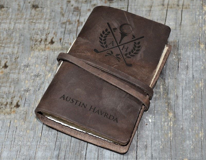 Personalized engraving of cowhide cover notebook