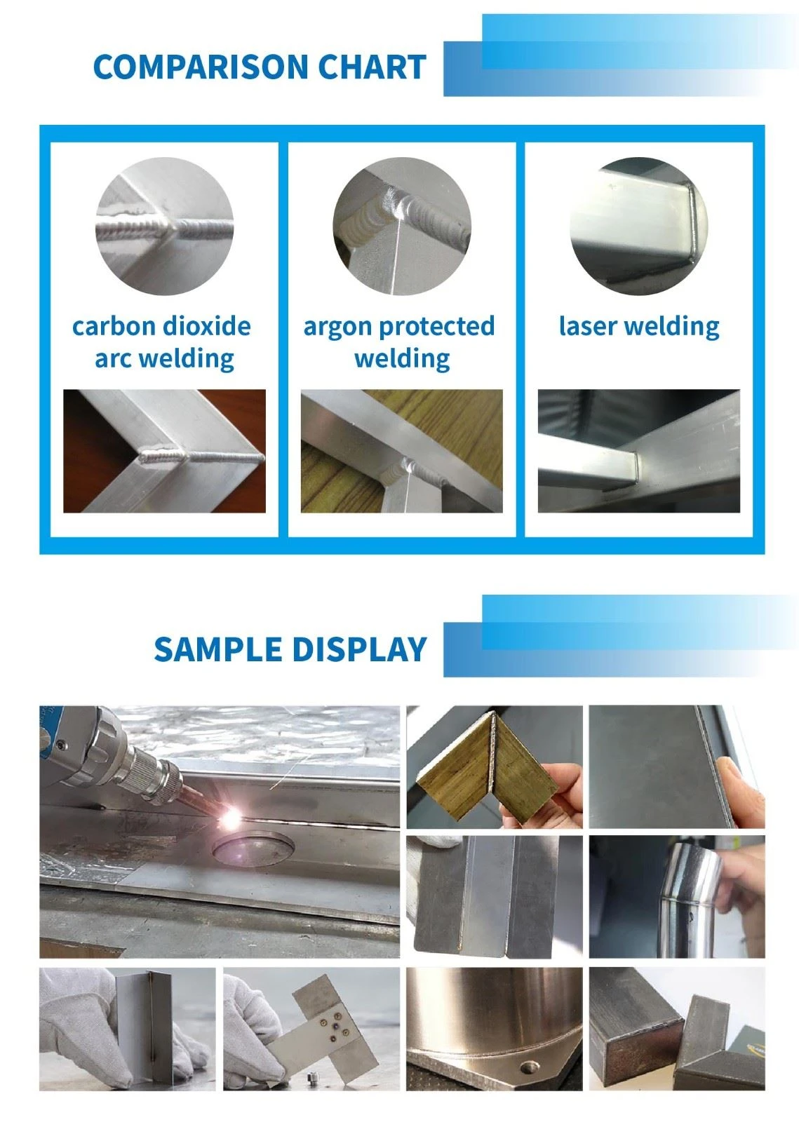 Laser welding samples Laser welding samples