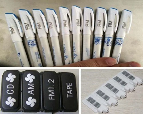 Laser marking barcode on pen's surface