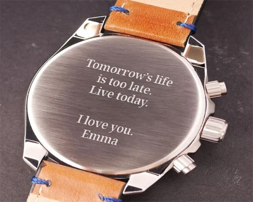 Laser engraving on watch back Laser engraving on watch back